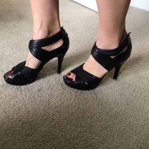 Marc Fisher Strappy Black Heels Womens Size 7.5